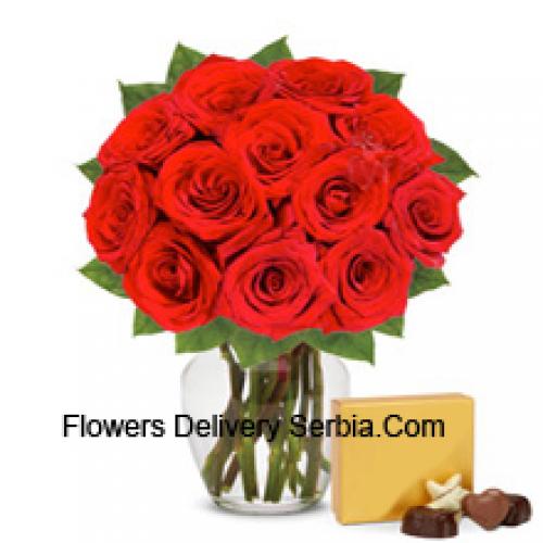 11 Red Roses with Imported Chocolates