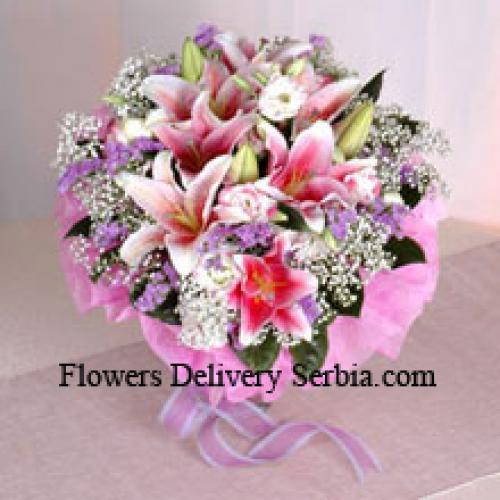 Pink Wrapped Lilies